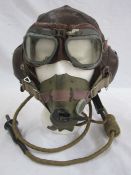 Please note amendment: World War II Royal Navy Fleet Air Arm C Type flying helmet together with