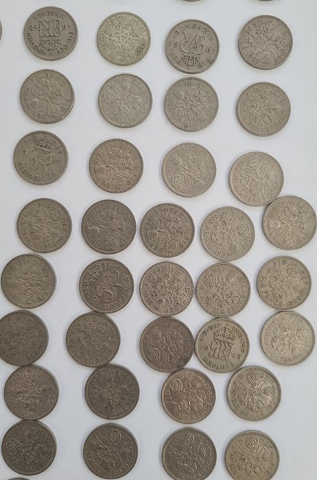 Quantity of 20th century coinage to include threepenny bit, shillings and sixpences - Image 5 of 10