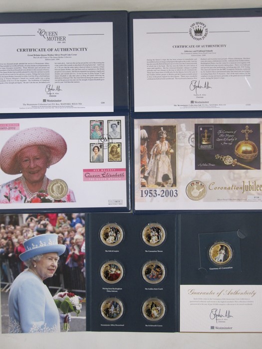 Collection of commemorative coins and stamps, eight folders worth to include complete set of 10p A-Z - Image 5 of 5