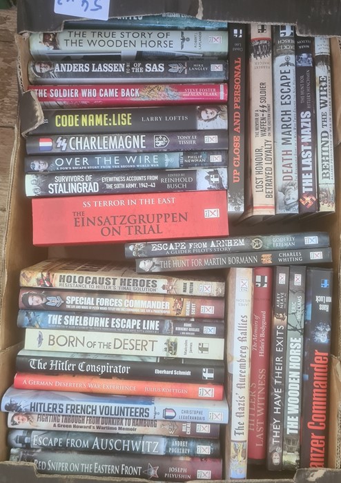 Militaria, three boxes of assorted books on the subject of mainly WWII, to include Philip Newman " - Image 5 of 6