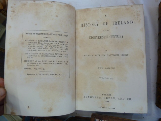 Fine Bindings -Lecky, William Edward Hartpole " A History of Ireland in the Eighteenth Century" - Image 12 of 32