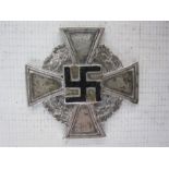 Please note amendment: German Nazi Faithful service medal missing ribbon suspension ring, AF (