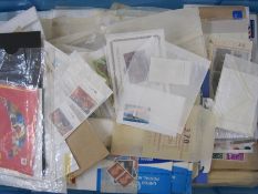 Plastic box with Commonwealth and World stamps including commercial covers, etc.