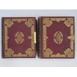 Two ornate Victorian lockable albums with 19th century material in mint condition including four