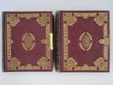 Two ornate Victorian lockable albums with 19th century material in mint condition including four