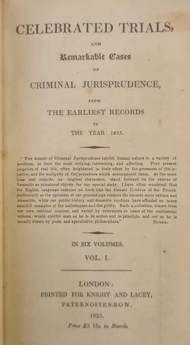 Fine Bindings -  [Borrow George]  " Celebrated Trials and Remarkable Cases of Criminal Jurisprudence - Image 16 of 24