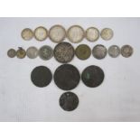 Six Australian 1910 silver coins, plus English silver coins