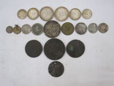 Six Australian 1910 silver coins, plus English silver coins