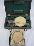 Aircraft Course and speed calculator in mahogany box dating to the 1930's together with an Air