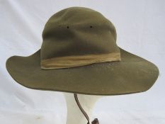 World War II British Army slouch hat dated 1943