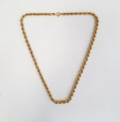 Modern 9ct gold ropetwist-pattern necklace, approx. 9g  Condition Report Length 46cm Approx.