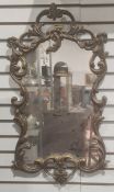 Modern mirror in the rococo taste with moulded frame, 70cm x 37.5cm