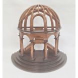 Partly ebonised wood architectural model of a round arch enclosing twin flights of stairs, all on