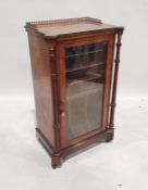 Late Victorian walnut music cabinet with half galleried back with marquetry inlaid decoration,