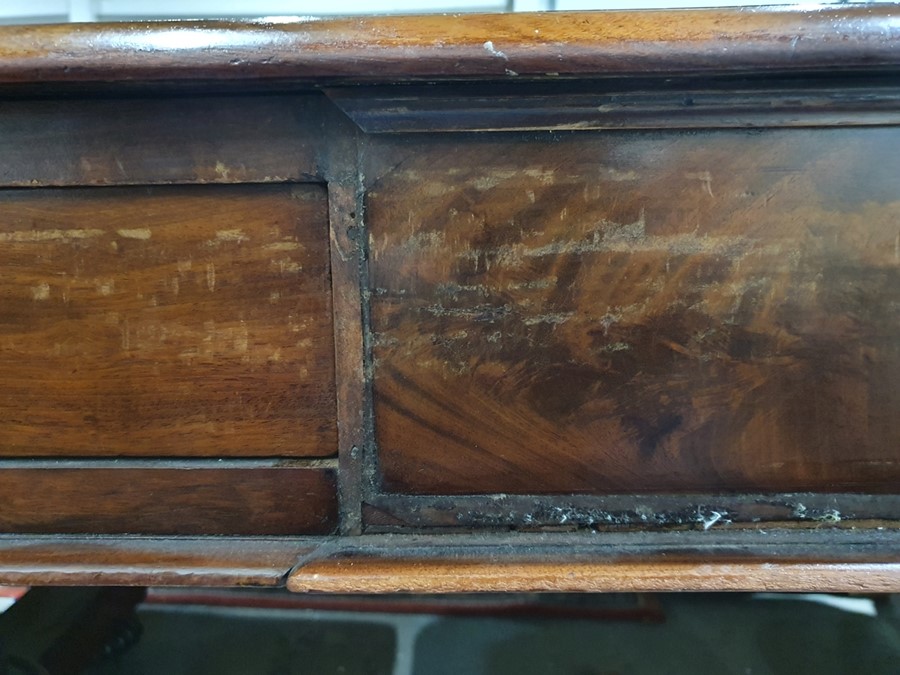 Late 19th/early 20th century large mahogany desk with leather inset top rectangular with rounded - Image 23 of 28