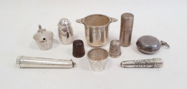 Small silver-mounted cheroot holder in engraved silver case by Francis Webb, Birmingham 1911, with