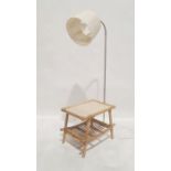 Mid-century standard lamp and a coffee table with rack under and bamboo frame (2)