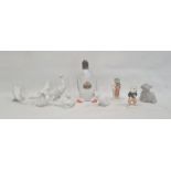 Six various Nao model geese, a Nao hippopotamus, 11cm approx, a Beswick 'Pong Ping', Royal