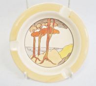 Wilkinson Limited Clarice Cliff ashtray of circular form decorated in the 'Coral Firs' pattern, 12.