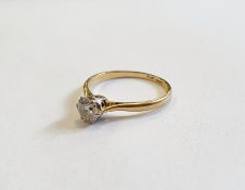 18ct gold diamond solitaire ring, round brilliant stone, 5mm in diameter approx. 0.67ct, colour H/I,