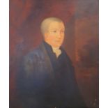 British school (19th century) Oil on canvas Half-length portrait of a gentleman in a black coat,