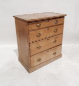 20th century pine chest of four drawers, rectangular top, plinth base, 85 x 92cm