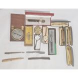 A Sheaffer box biro and pencil set, Parker biro, four 'Yard-O-Led', cased compass, 'For 50 years