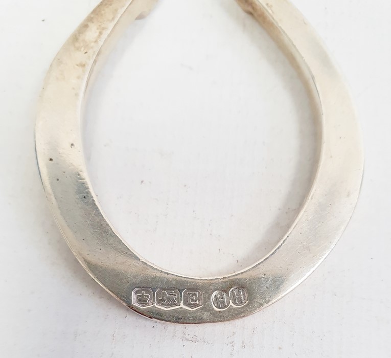 Pair of 1940's silver horseshoes, Sheffield 1947, maker H Hunt, a silver-mounted pepperette with - Image 2 of 6