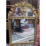 20th century arched-top mirror in moulded frame
