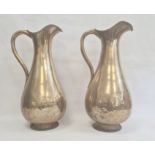 Pair large antique brass baluster water jugs, possibly Flemish, each 61cm high, c. 1820