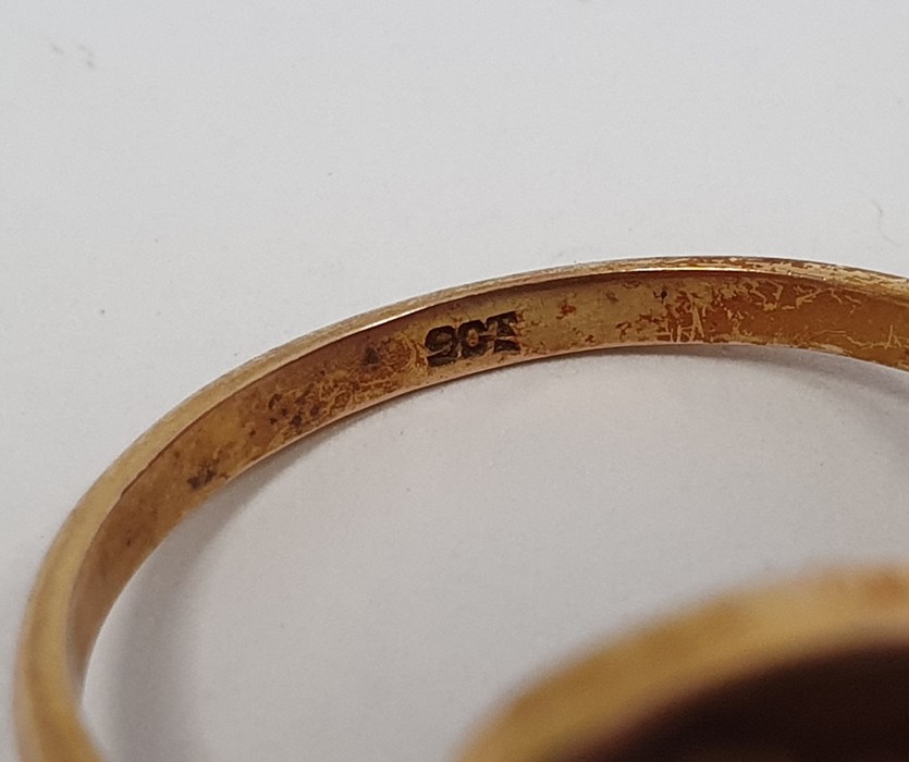 Gold ring, set with an oval shell cameo of a lady, marked 9ct, finger size X, and another gold cameo - Image 6 of 6