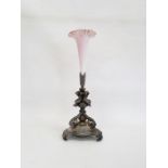 Late 19th century, Phillip Ashberry & Sons, Sheffield white metal epergne with foliate scrolls and