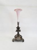 Late 19th century, Phillip Ashberry & Sons, Sheffield white metal epergne with foliate scrolls and