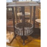Late Victorian side table, the octagonal top with heavily moulded edge, on four square section