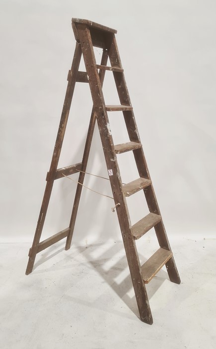 Six-step wooden ladders