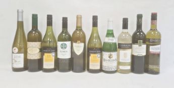 Ten various white wines from Australia, England, Chile, etc to include two Wyndham Estate Bin 222