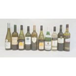 Ten various white wines from Australia, England, Chile, etc to include two Wyndham Estate Bin 222