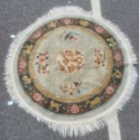 Modern Chinese-style circular rug, the sage ground field with central dragon decoration, the
