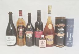 Selection of wines, spirits and liqueurs including Otard VS Cognac, Glenfiddich single malt,