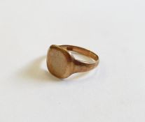 9ct gold signet ring, finger size P 1/2, approx 3.5g