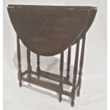 20th century small oak gateleg table