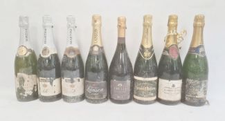 Six bottles of champange and eight other various sparkling wines to include Lanson Black Label,