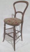 Late 19th century bedroom chair with needlework upholstered seat