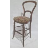 Late 19th century bedroom chair with needlework upholstered seat