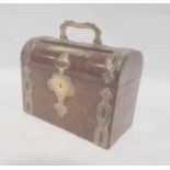 19th century walnut and brass dome-top letterbox