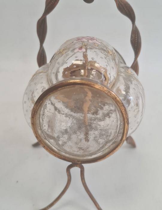 Probably French, gilt metal and painted glass lobed barrel shaped display stand, possibly for a - Image 4 of 23