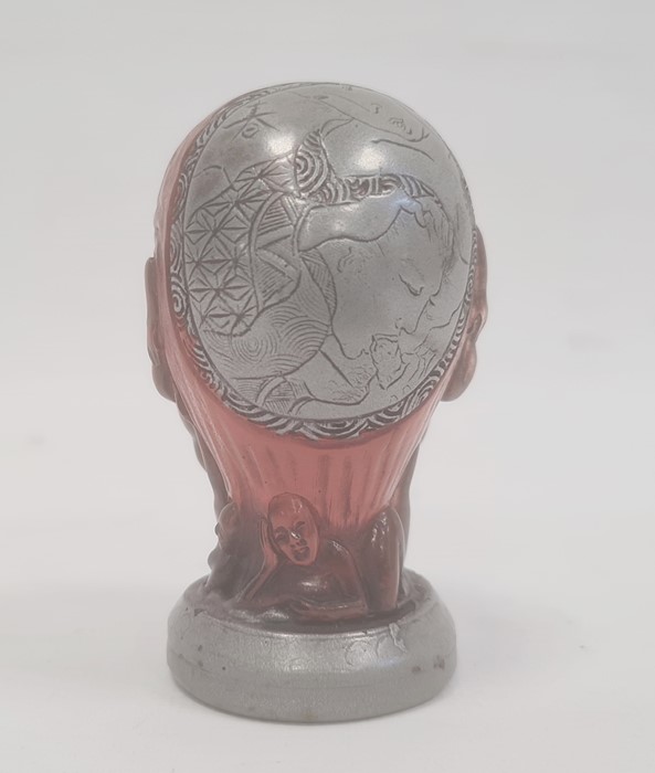 Japanese simulated amber and metal mounted erotic seal in the form of a bust, 7.5cm high - Image 2 of 5