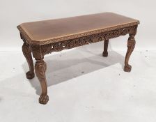 20th century coffee table in the Italian taste, the rectangular top with canted corners and