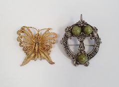 Filigree butterfly booch, one other and a quantity of empty jewellery boxes