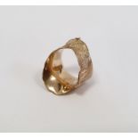 9ct gold ring of textured design, approx 9.9g  Condition ReportGood condition, no signs of damage.